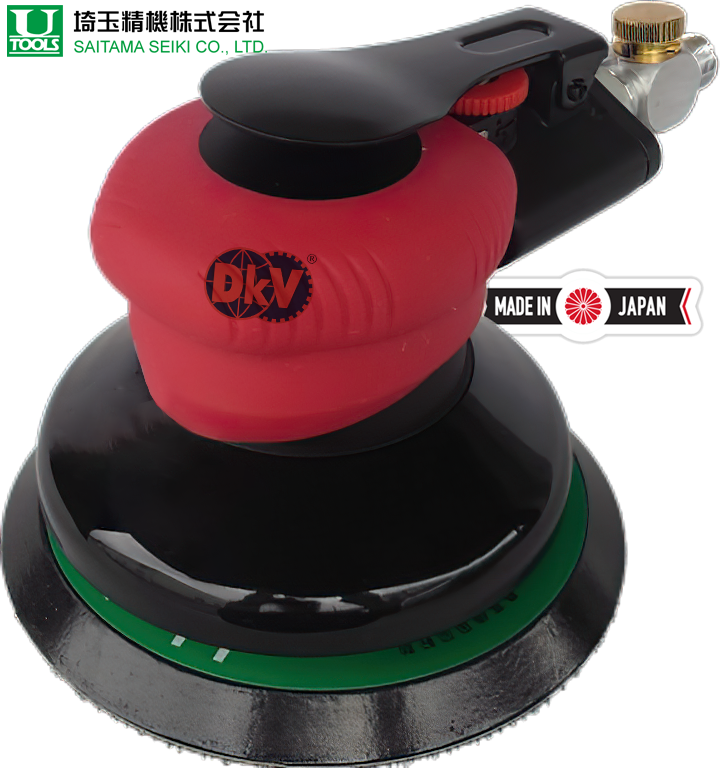 Máy đánh bóng khí nén Saitama Seiki U-55L, Saitama Seiki air sander U-55L: dùng để đánh bóng các chi tiết trong công nghiệp, sử dụng tấm lót có kích thước: Ø 123 mm.