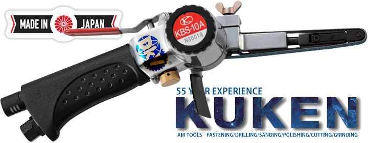 Máy mài dây đai khí nén Kuken KBS-10A, Kuken air belt sander KBS-10A