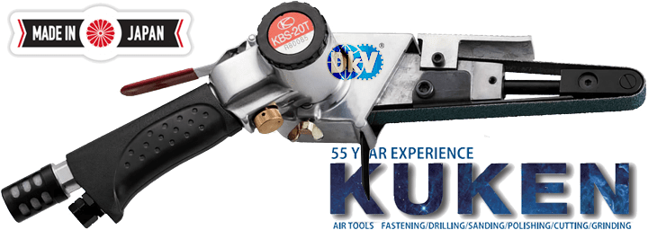 Máy mài dây đai khí nén Kuken KBS-20T, Kuken air belt sander KBS-20T