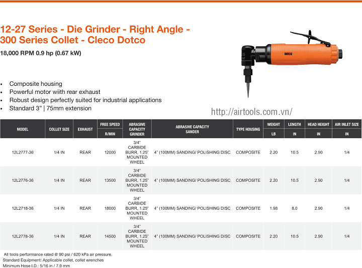 Máy mài khí nén Cleco MP4424, Cleco air die grinder MP4424