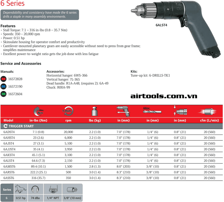 sung siet bulong khi nen ingersoll rand 3942b2ti, ingersoll rand air impact driver 3942b2ti