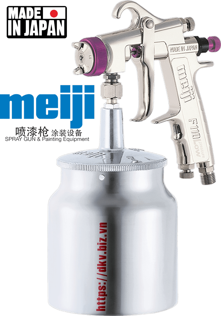 Súng phun sơn khí nén Meiji F110L-S20LS, Meiji air spray gun F110L-S20LS