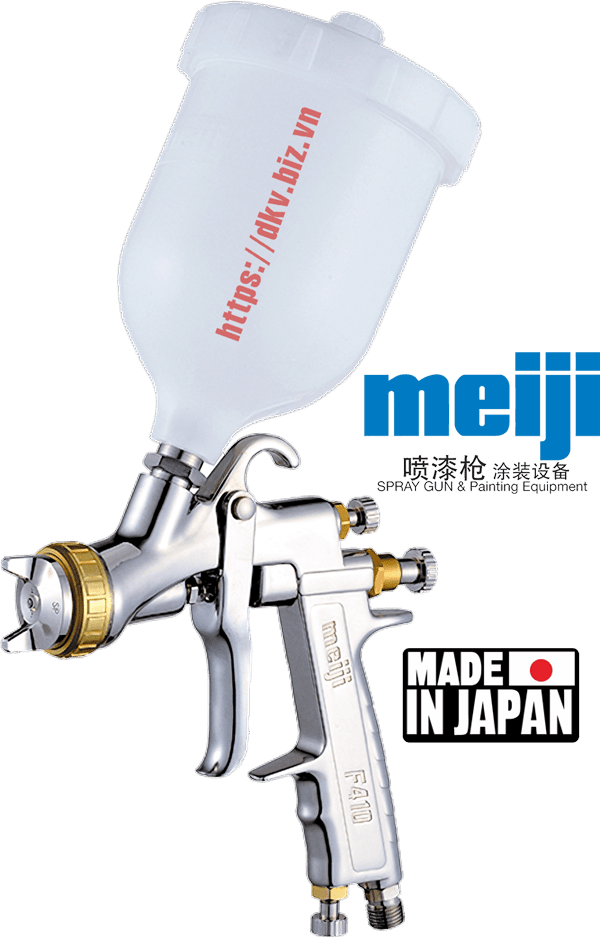 Súng phun sơn khí nén Meiji F410-G13HVLP , Meiji air spray gun F410-G13HVLP
